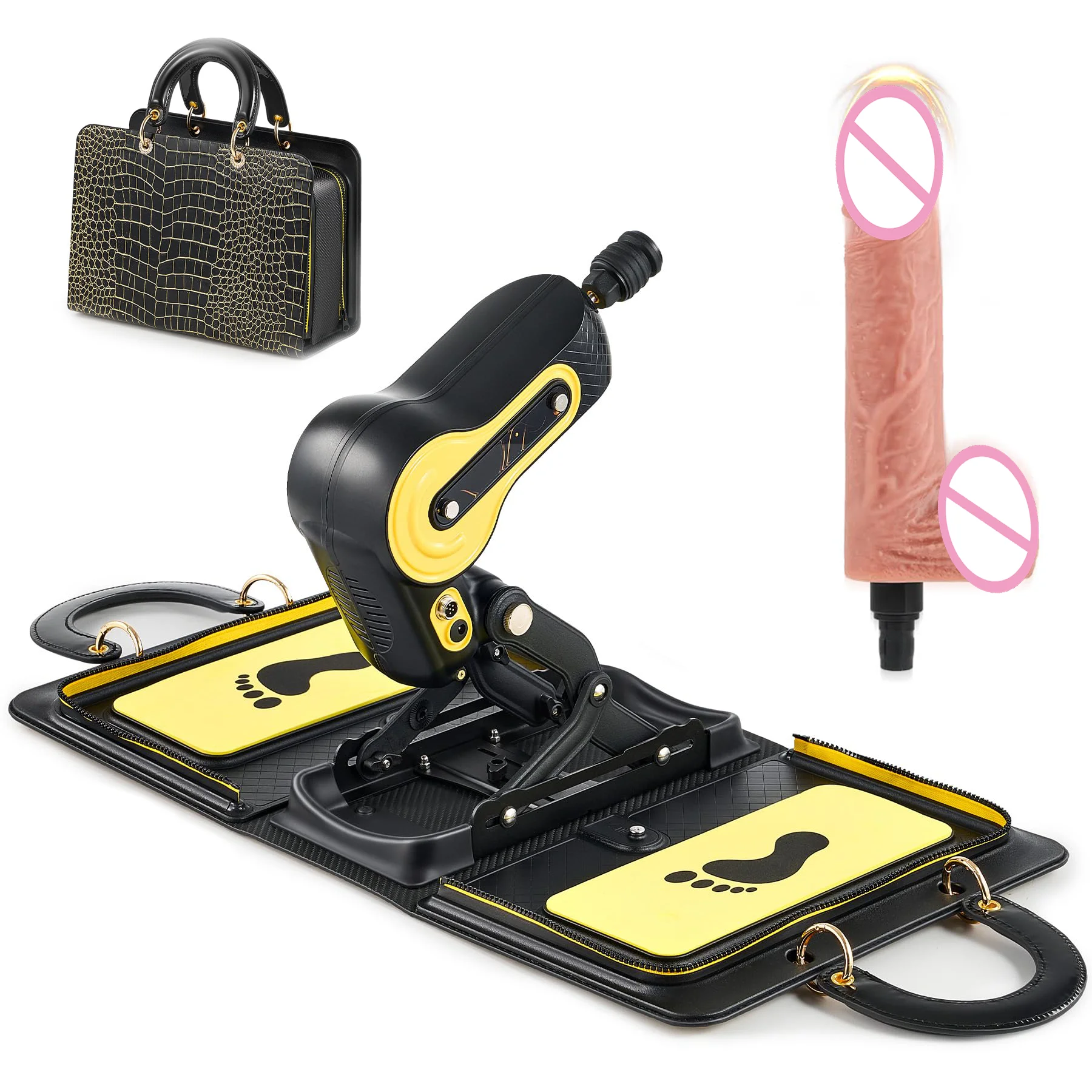 Automatic Vibrating Dildo Machine Vaginal Anal Massage Masturbation Portable Handbag Thrusting Sex Machine for Women Men Couples