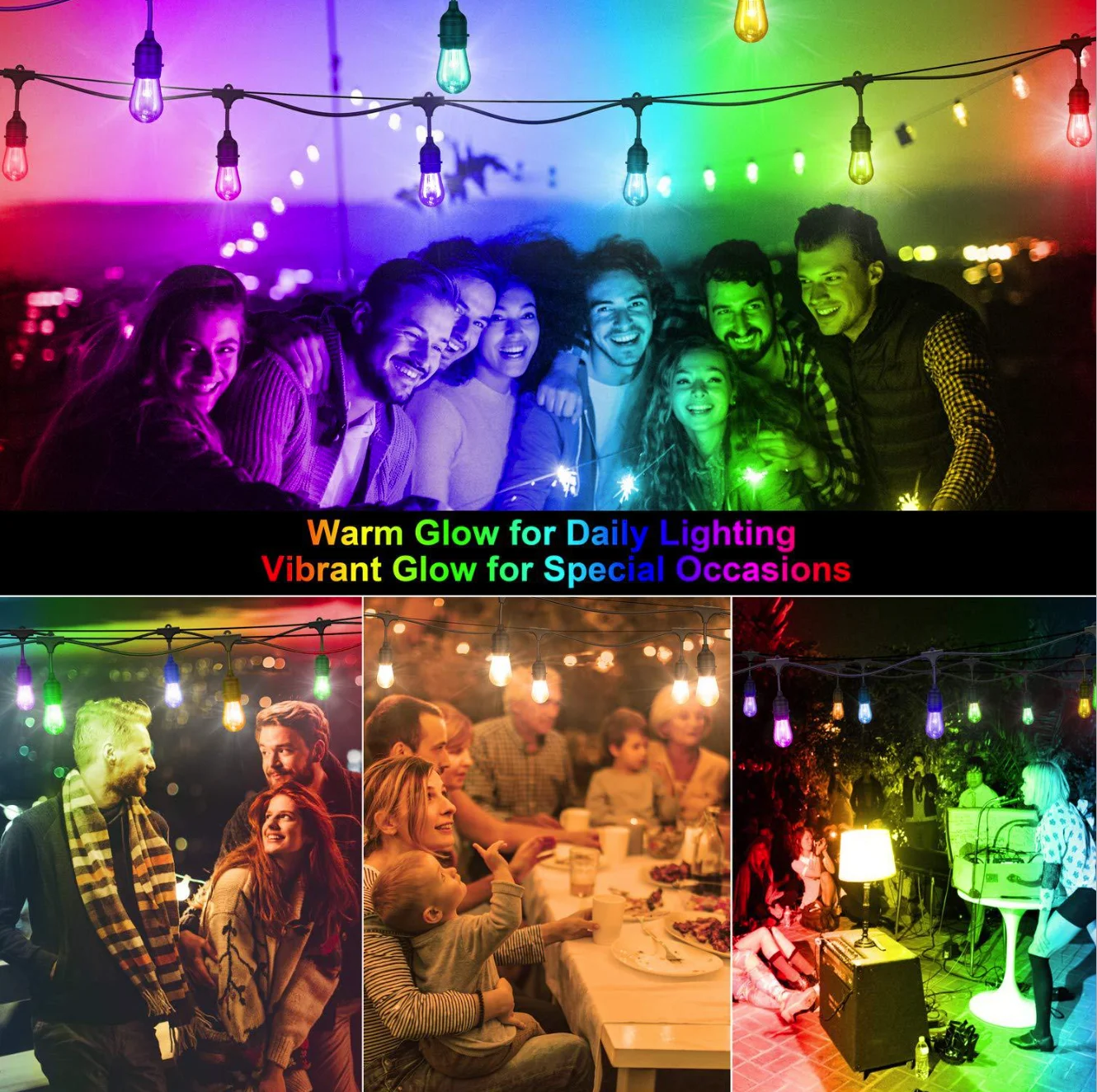 S14 RGB String Lighting Remote Control Bulbs