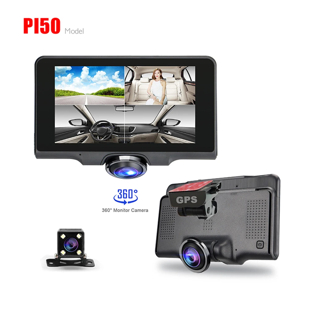 360 Dual Parking Monitor GPS Tracking Playback 4 Channel Dash Cam Dvr User Manual
