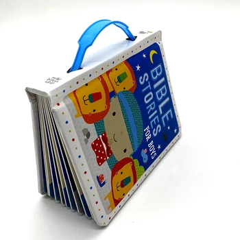 Board book children's picture book with plastic handle