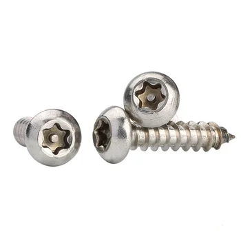 Customized Non-Standard round Head 304 Stainless Steel Anti-Disassembly Self-Tapping Plum Blossom Anti-Theft Screw with Column