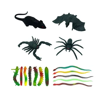 Novelty prank soft rubber black scorpions bats mouse spiders Halloween plastic toys wholesale