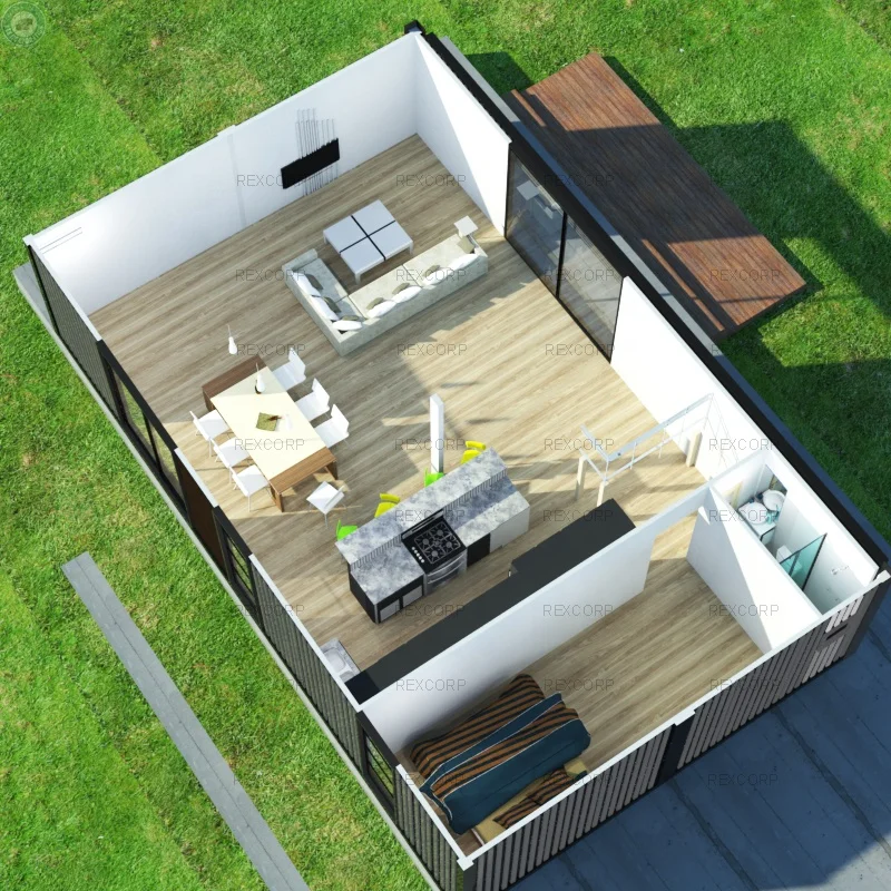 Modern 40ft Shipping Modular Container House 5 Bedroom Modular Container House Family Home Building