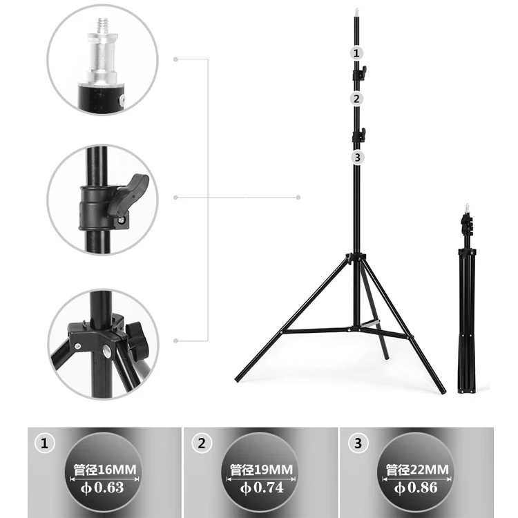 2m Light Stand 1.4m Boom Arm Empty Sandbag Photography Light Stands For