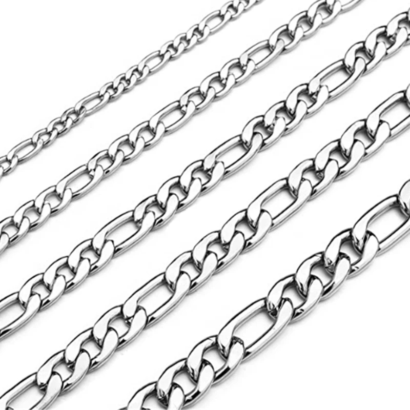 Figaro Chain Necklace 4mm 8.5mm 