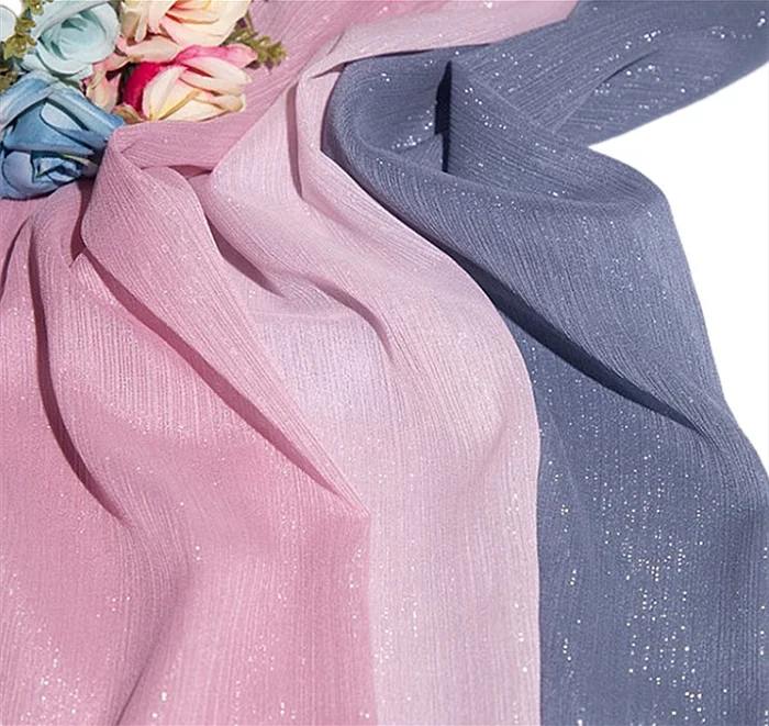 Glitter Chiffon Crinkle Fabric