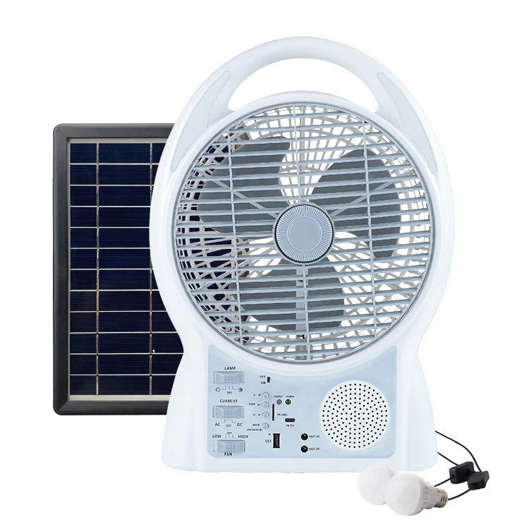 New Arrival Small 8Inch Bluetooth Solar Rechargeable Portable Electric Table Music Fan With Led Light