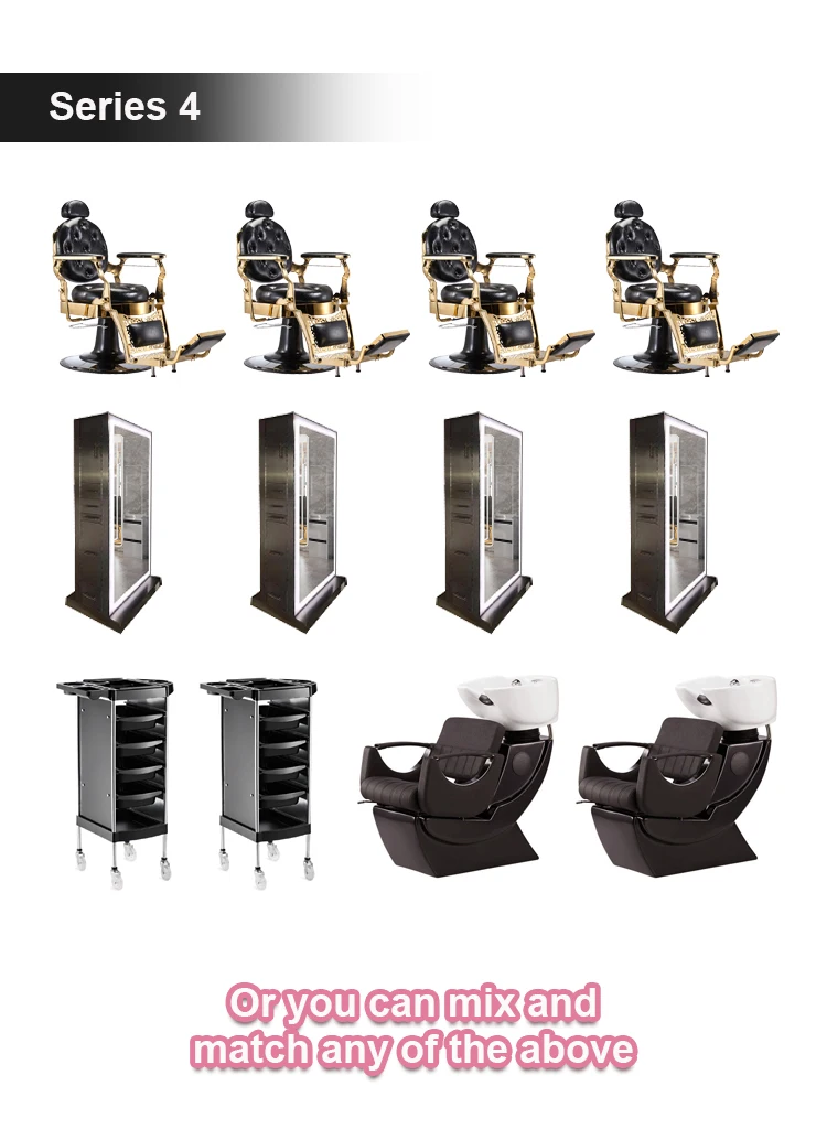 Modern Beauty Salon Furniture Sets Modern Luxury Yellow Barber Chairs