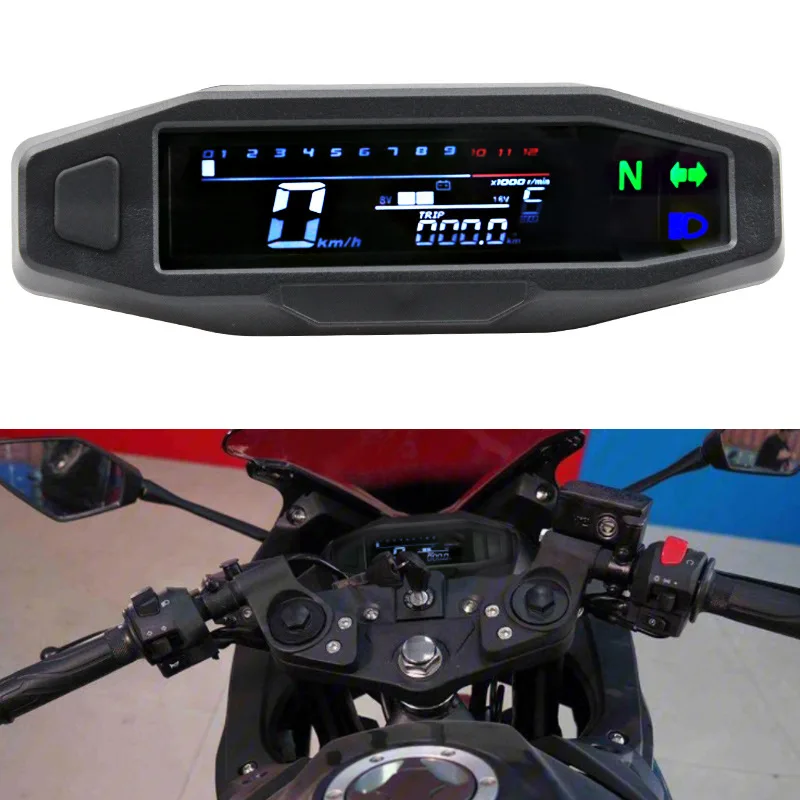 Universal Digital Tachometer Motorcycle Dashboard Speedometer For