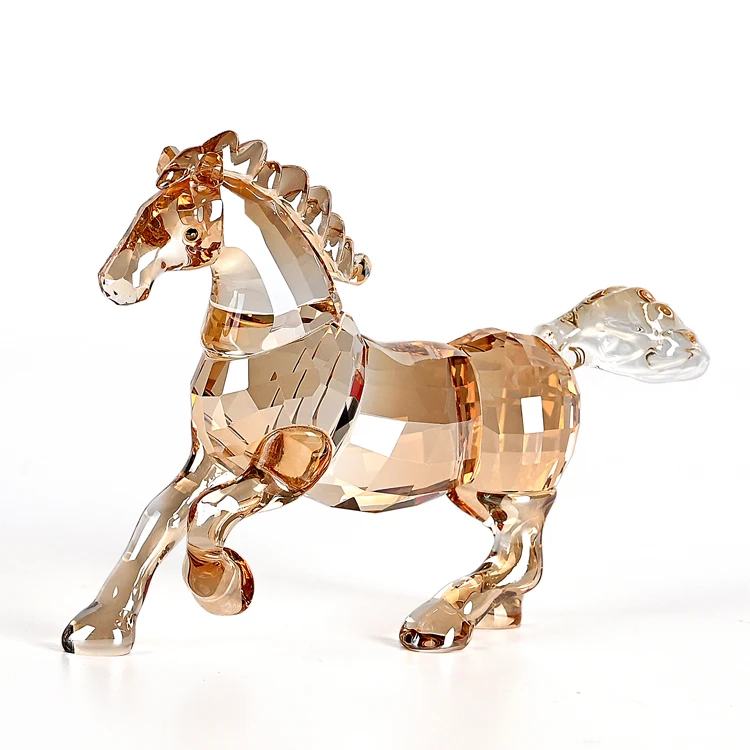 Mayoreo Tamaño personalizado Cristal de K9 Pintado caballo de cristal con caja de regalo