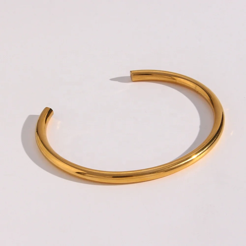 FOCALOOK Bracciale Aperto 3 Strati Intrecciati Donna – Placcato Oro 18K, Regolabile, Acciaio Inossidabile – Gioiello Elegante Per Ragazza, Idea Regalo Con Confezione Regalo - 2