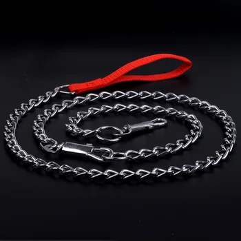 Pet Traction Rope Iron Dog Chain with Solid Pattern Ribbons Eco-friendly Classics Style for Small Dogs Factory Direct Sales