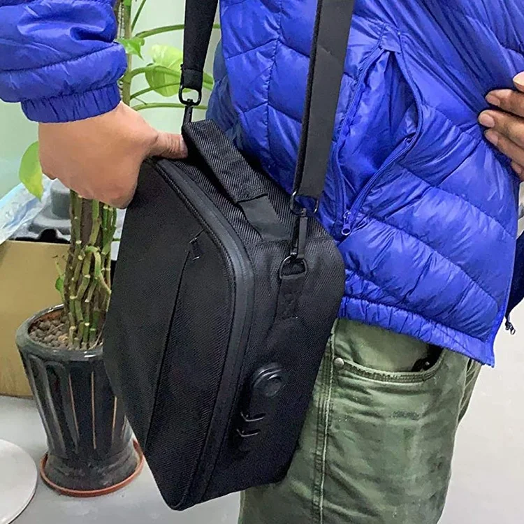 Smell Proof Case Stash Box with Combo Lock Smell Proof Container with Shoulder Strap