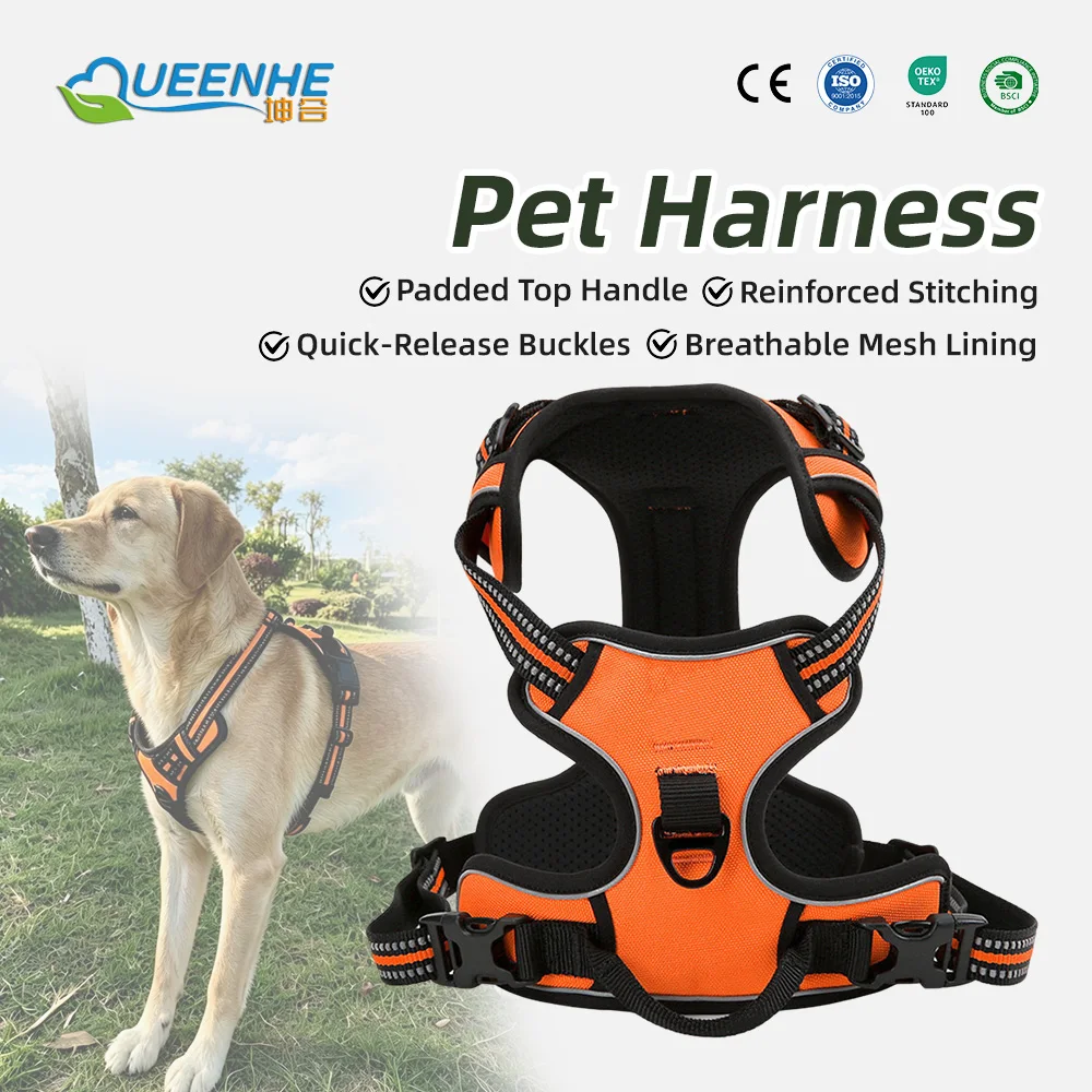 Wholesale Pet Supplies Adjustable Dog Harness with Reflective Stripes - product detail 1