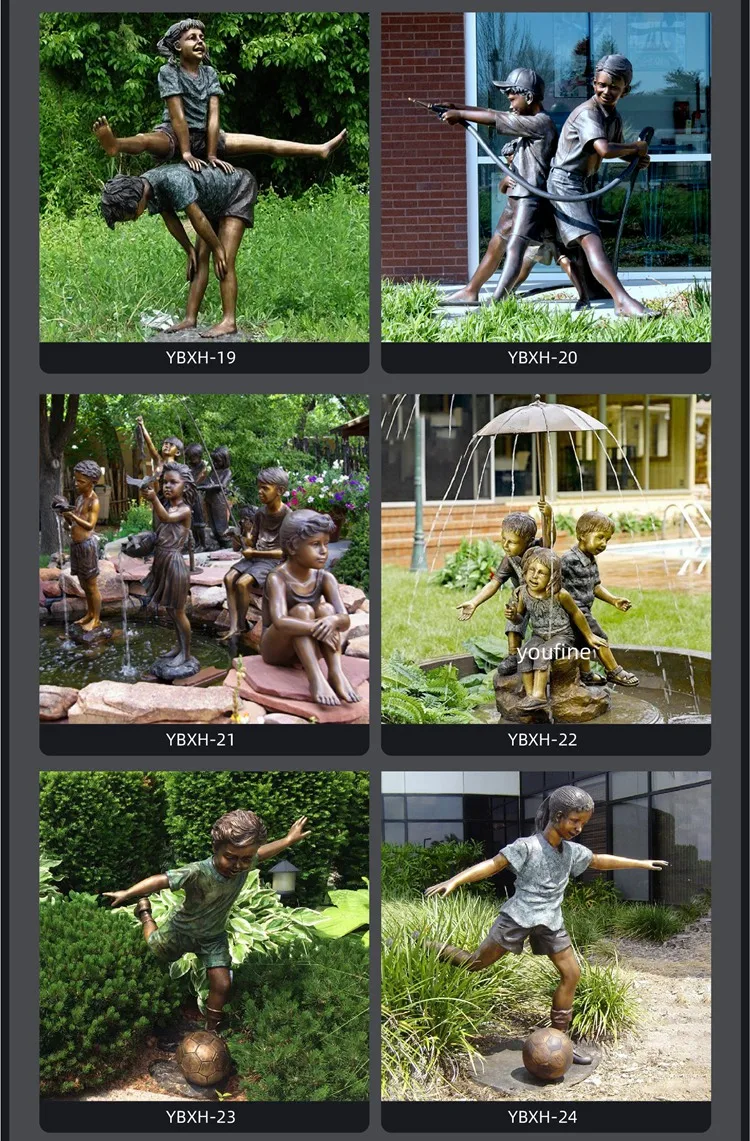 açık bahçe pirinç balıkçılık çocuk bronz heykeli heykel