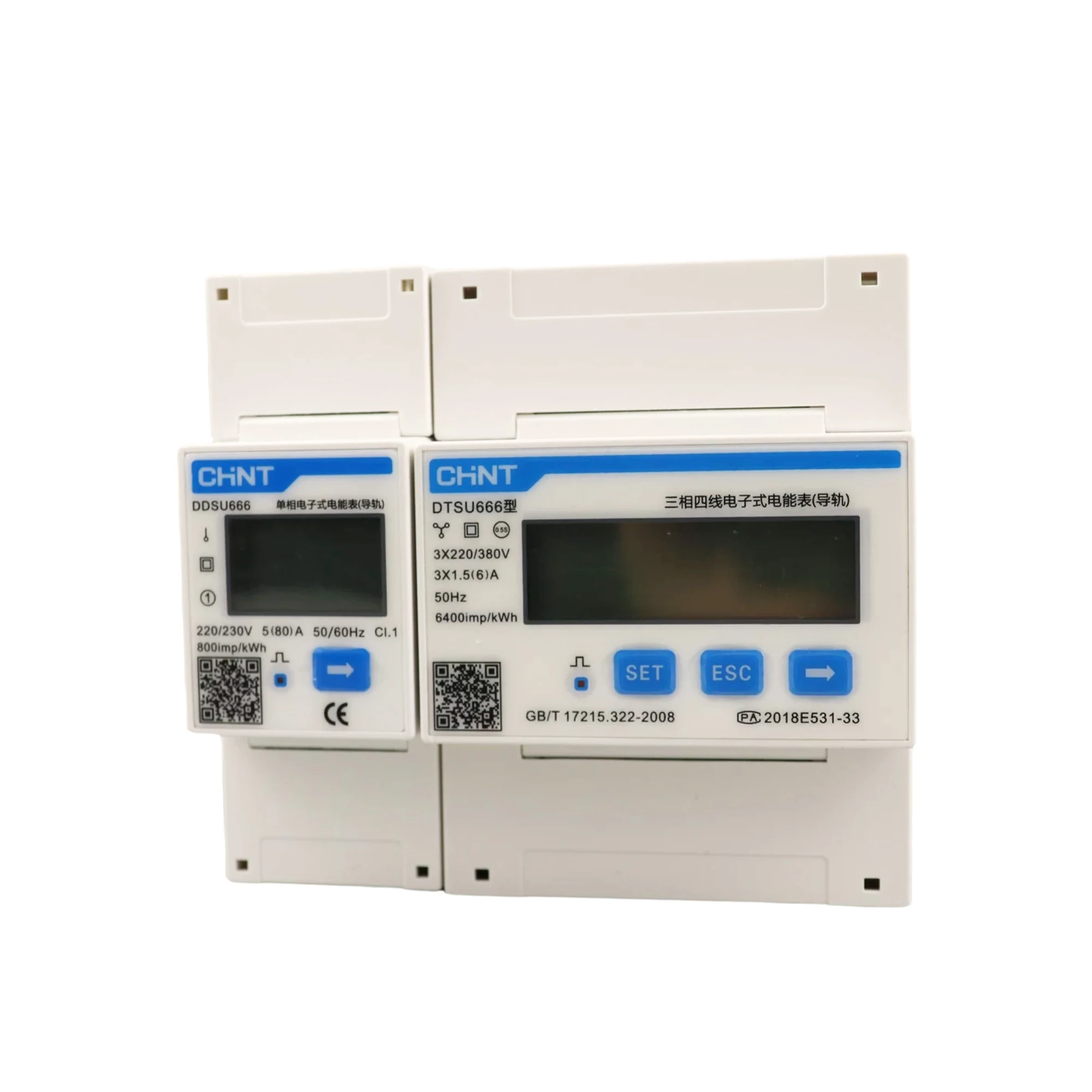 Three Phase CHINT DIN Rail  Electric Photovoltaic Smart Meter DTSU666