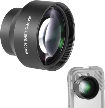 NEEWER 105mm HD Macro Lens for 17mm Thread Lens Backplane Compatible with Phone Cage Case with 17 mm Lens Adapter LS-26