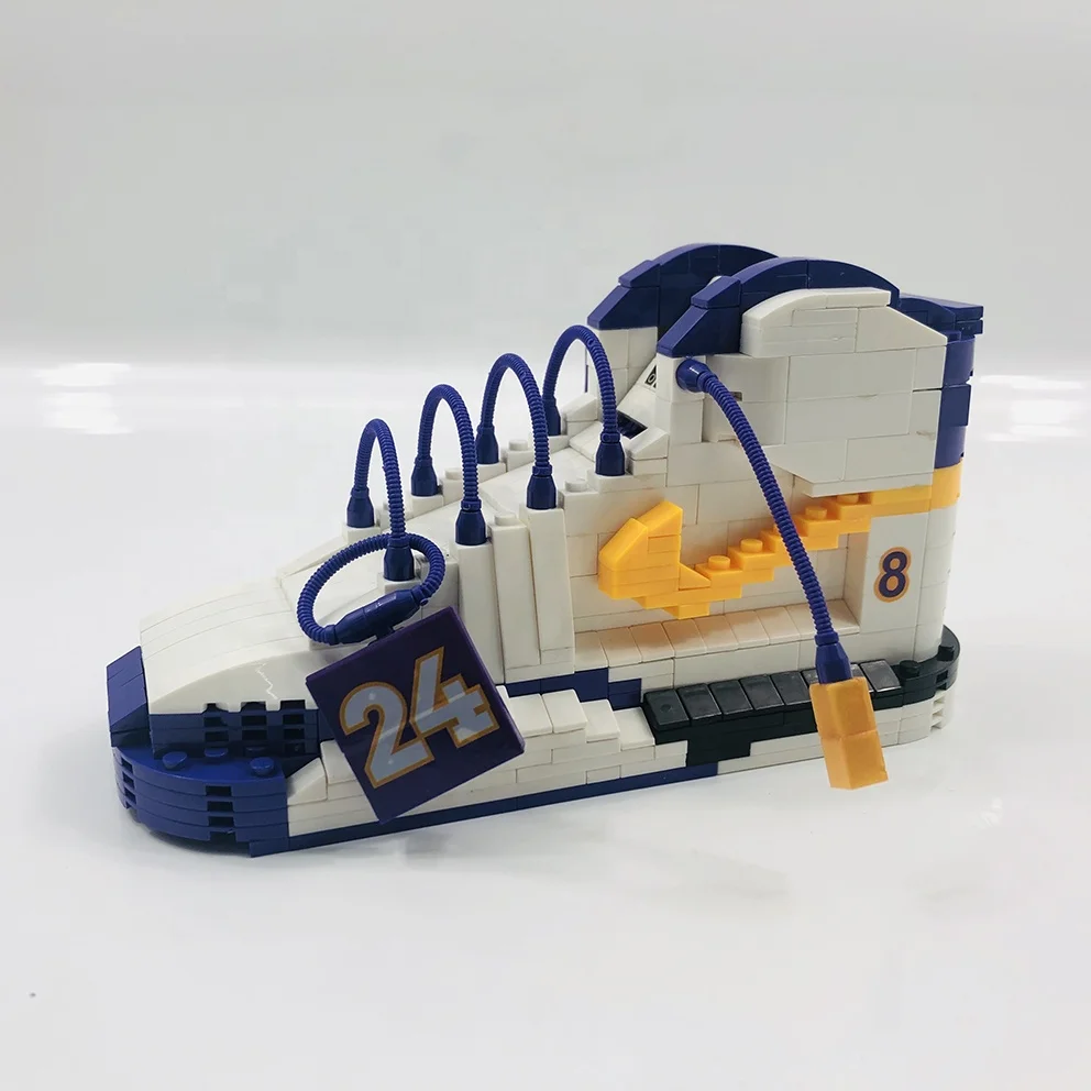 Конструктор Amiqi, игрушки, черные, фиолетовые, белые, Золотые Кроссовки, держатель ручки, 455 шт., блоки обуви, игрушка