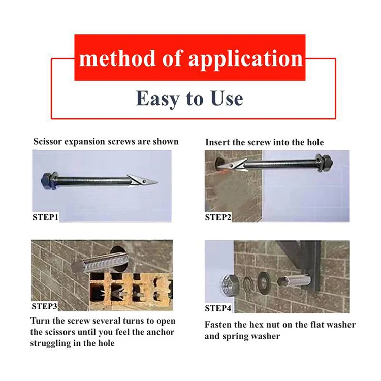 Jh Bolt Fastener Factory Screwed Flexible Rubber Expansion Joint Open Expansion Anchor Bolt