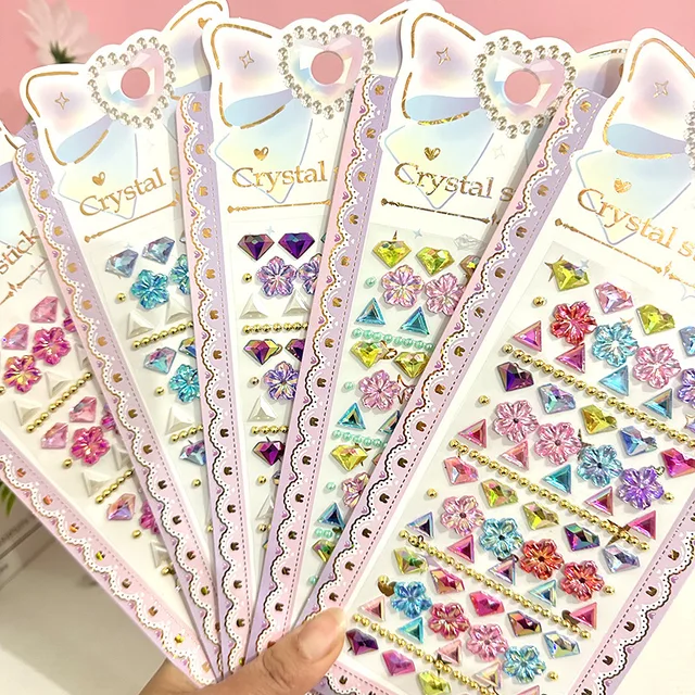 New Dream Crystal Fishtail Eyebrow Sticker Pearl Bow and Diamond Rhinestone DIY Decorations Gem Toy Stickers