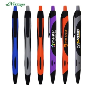 Custom Logo Ballpoint Pen for Hotels Offices Budget-Friendly Promotion Gift Plastic Rubber Coated 1.0mm Writing Free Mock Design