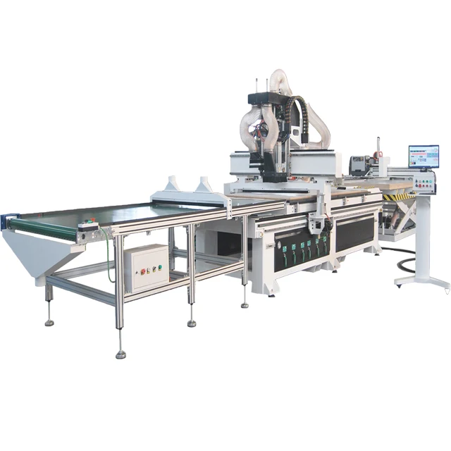 Woodworking Machinery Wood Processing Competitive Price High Productivity Nesting Cnc Router Automatic Labeling Machine