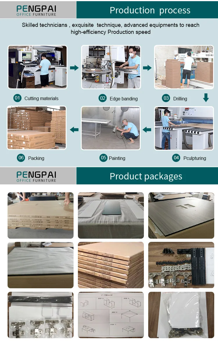 Hot Selling Custom Color Walnut Wooden Table Design Computer Office Desk