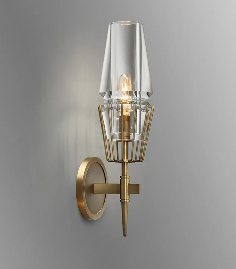 Роскошный настенный светильник, неоклассическая хрустальная лампа с крышкой для коридора, спальни, прикроватного столика, лампа для одной стены