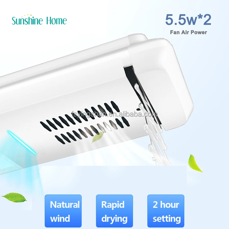 Electric Ceiling-Mounted Clothes Drying Rack with Fan Indoor/Outdoor Balcony Laundry Hanger for Towels & Clothing