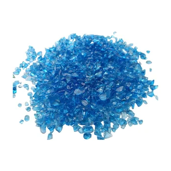 Colorful 3-6mm Aqua Blue Terrazzo Texture Decorative Crushed Glass Aggregate For Terrazzo Tile