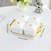 Solid white 4-disc tray with curved handle