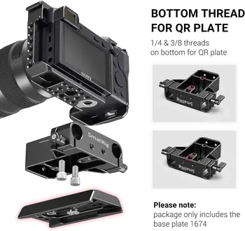 SmallRig Camera Base Plate with Rod Rail Clamp, Baseplate for Sony A6500 A6600 A6300, for GH5 GH6, for Sony A7 Series detail image