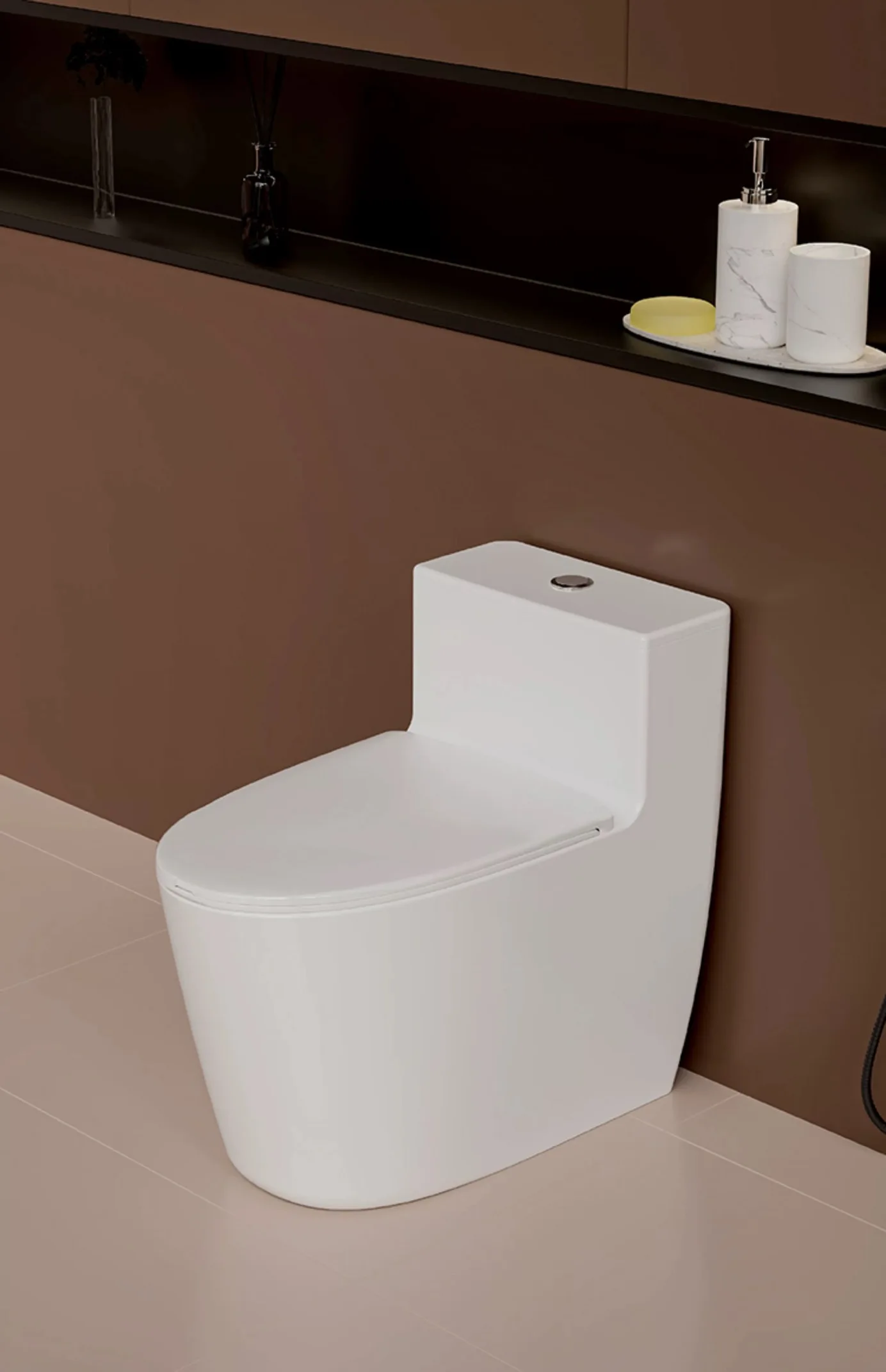 New design modern ceramic toilet bathroom floor mounted one piece water closet wc siphonic flushing toilet commode details