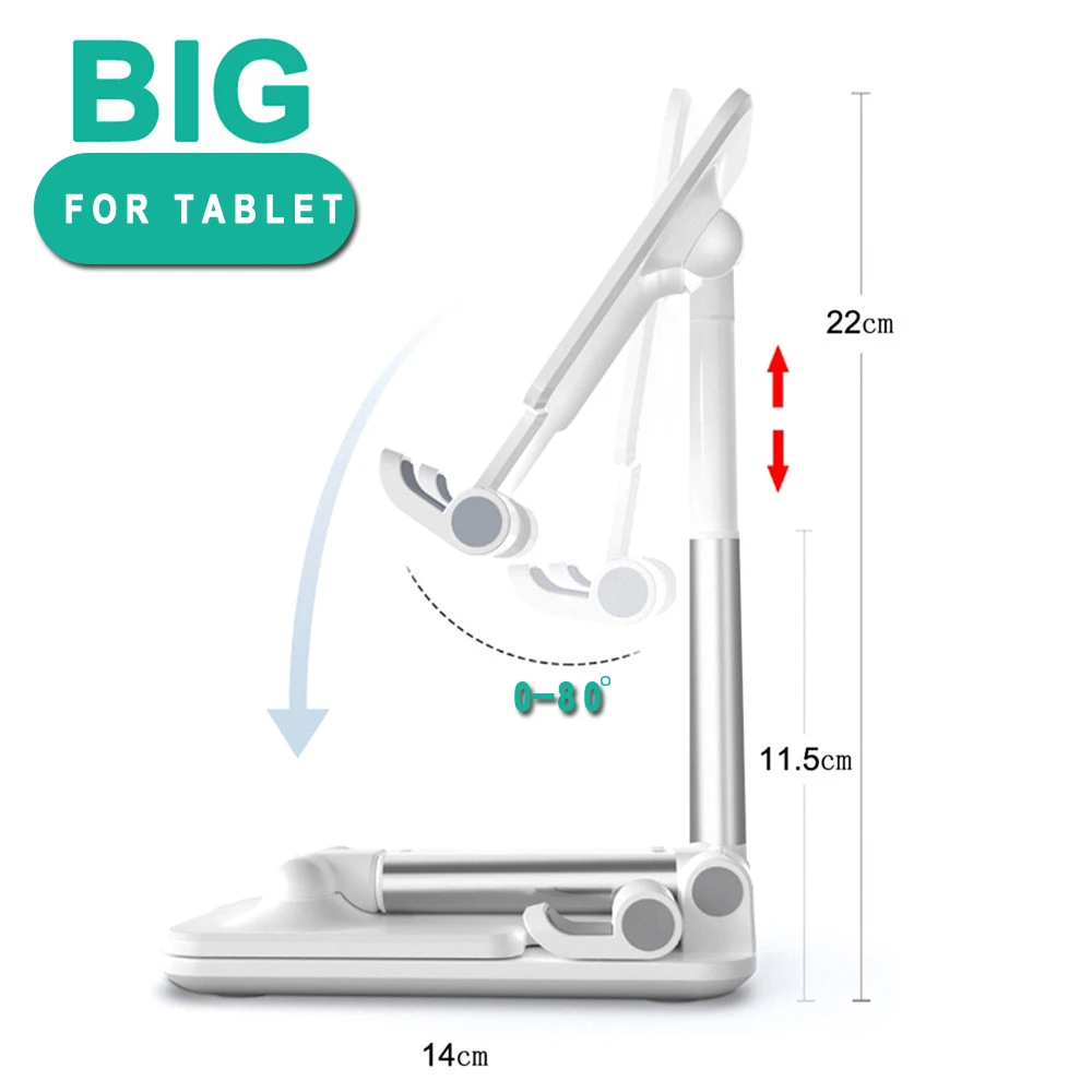 Складной держатель для планшета 4-13 дюймов с регулируемой высотой угла