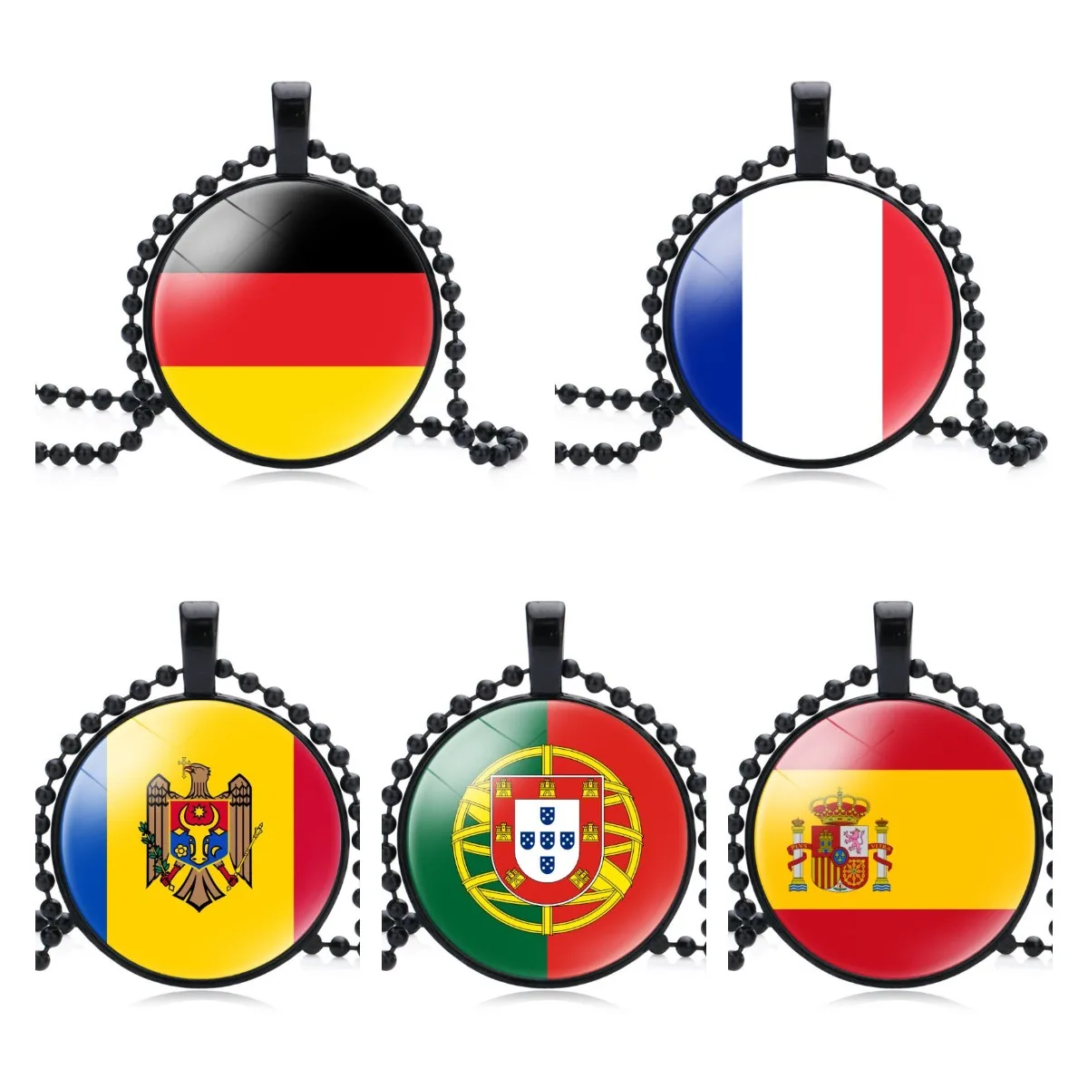 287 Countries National Country Flag Design Glass Dome Cabochon Pendant ...
