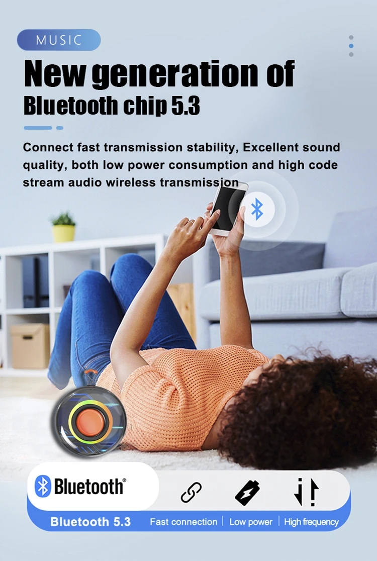 2024 Trending Transparent Rgb Portable Speaker With Typec Connector