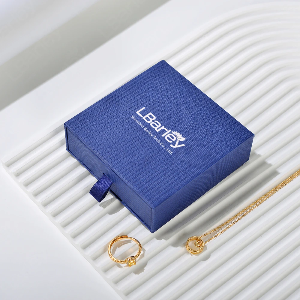 Barley Oem Custom Log Luxury Ribbon Boxes Printed New Design Jewelry