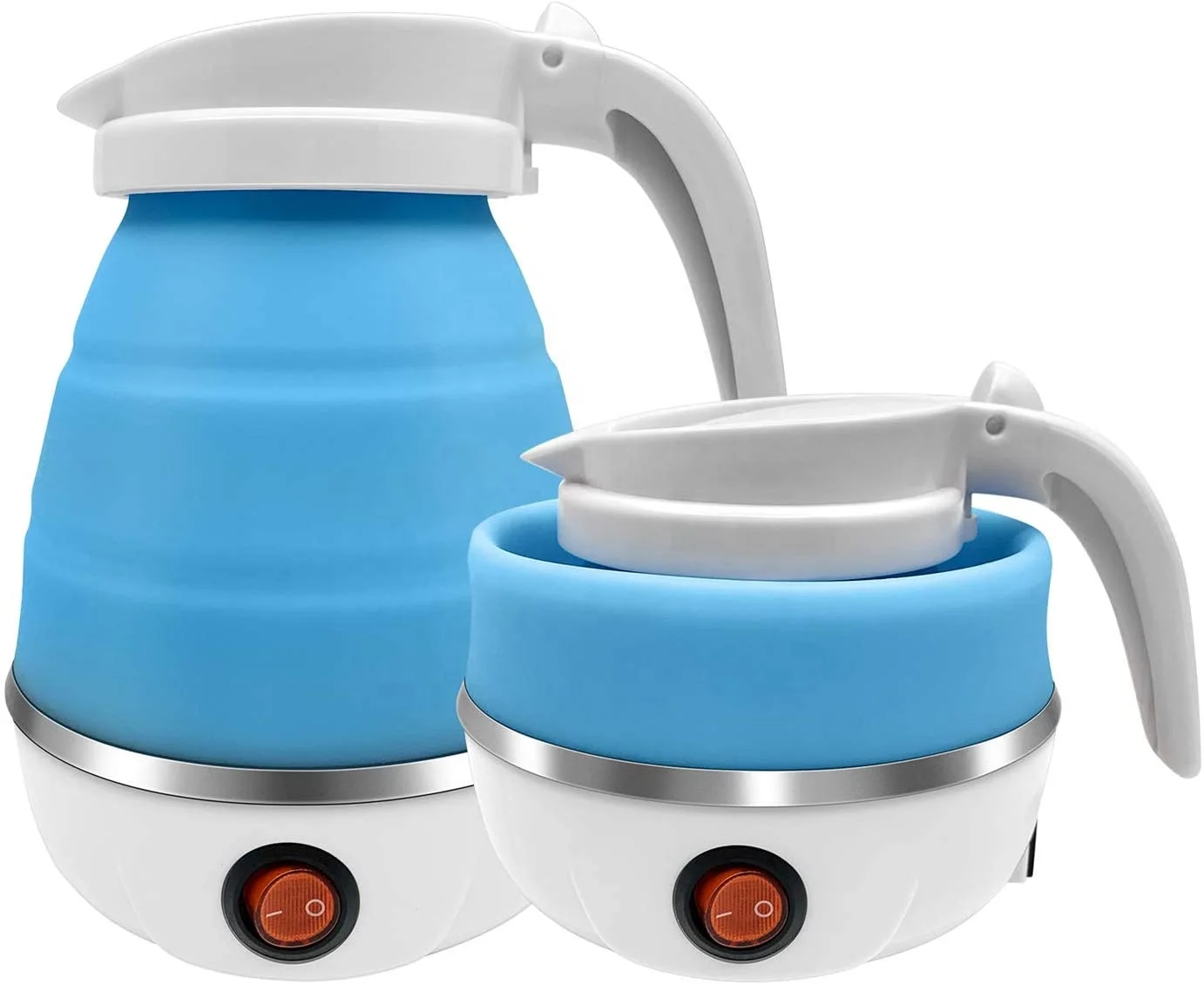 Electric kettle foldable silicone portable water kettle 600ml mini small  electric kettles travel water boiler camping kettle ce
