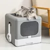 Fully enclosed double entrance litter box 44 40cm applicable