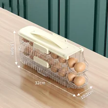 Hot Sale Portable Kitchen Accessories Automatic 2 Tier Egg Dispenser Storage Box Refrigerator For Eggs Organizer