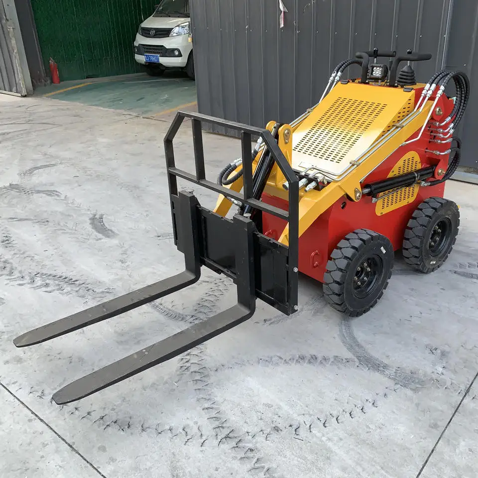 Cheapest Mini Skid Steer  Bucket Mini Wheel  Loader Skid Steer Loader Price Stand on Skid Steer with Bucket