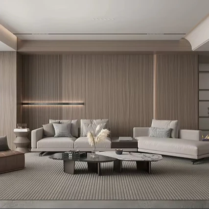 Melinco kaasaegsed 3D puusirgga seinaelemendid elutuba magamituba dekoratsiooniks kaasaegne PVC panel lihtne paigaldus kaubandusliku ja elamise kasutuseks