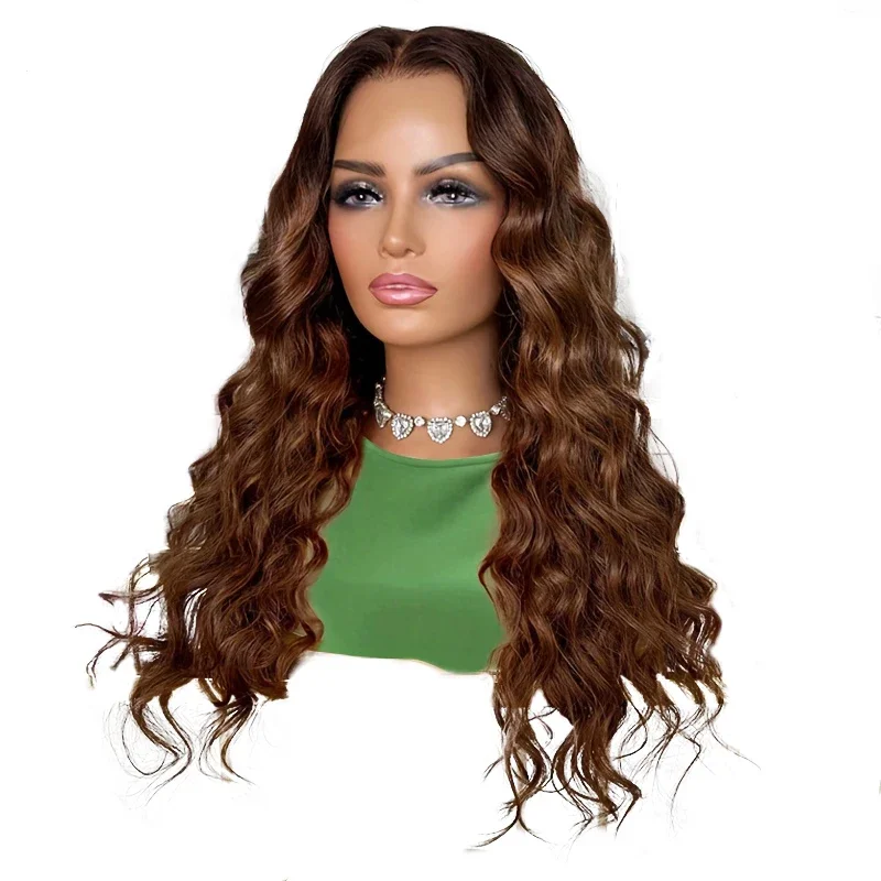 Body Wave Lace Frontal Perücke Dunkelbraun #4 Echthaar Perücken Transparent Lace Front Perücke 28 30 Zoll_voghion.com
