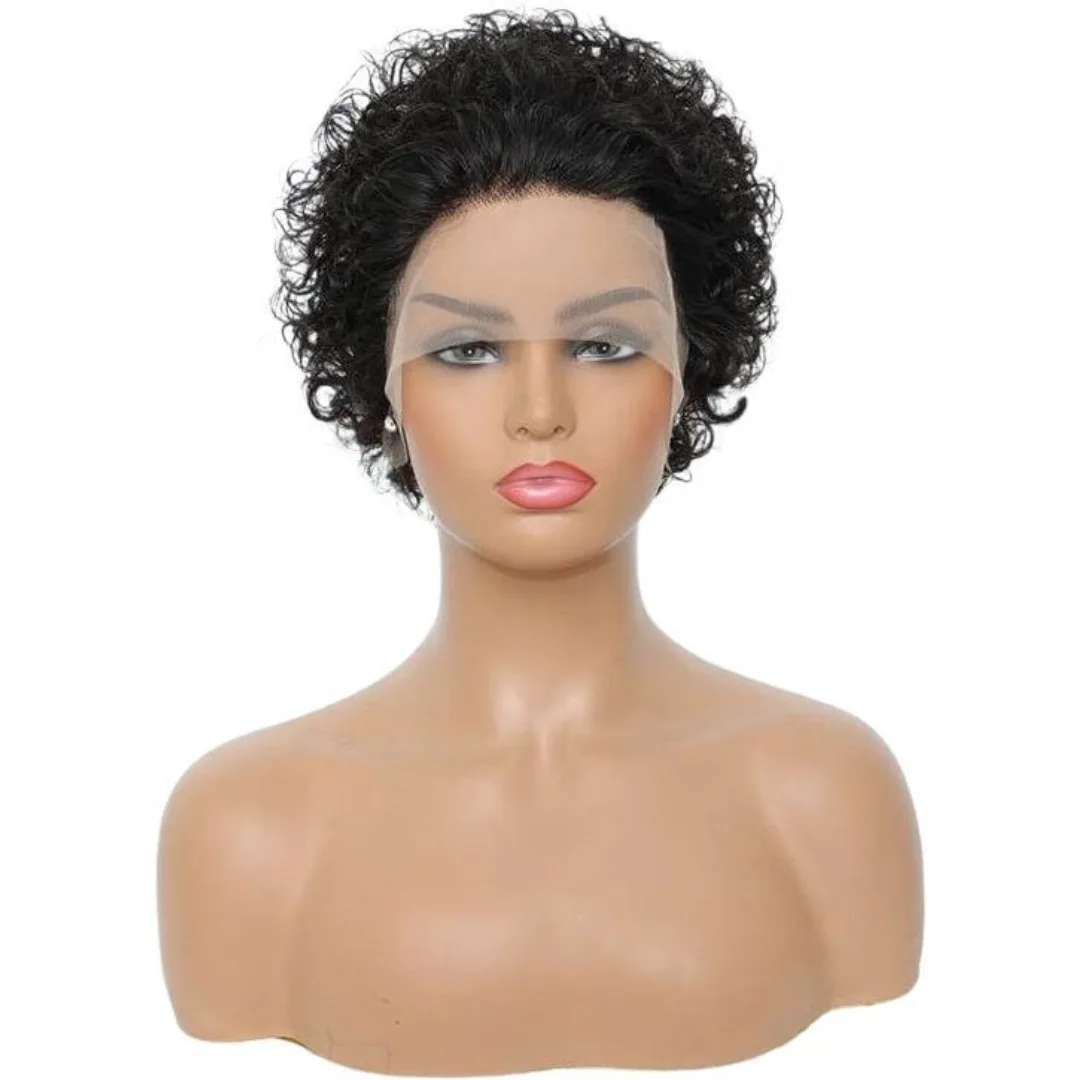 Top Sale Hot Style 100 Afro Human Hair Wig Natural Color Short Pixie