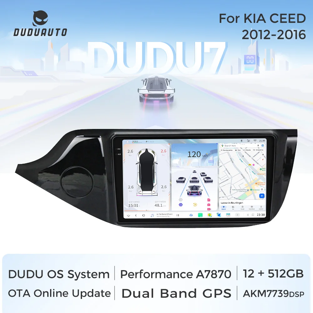 DUDUAUTO DUDU7 Car Stereo Android Auto Wireless Carplay Audio Player for Car for KIA CEED 2012-2016