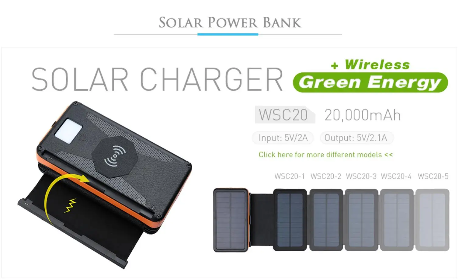 20000mah Pd 18w Solar Wireless Fast Charging Power Bank Banks 4 Output
