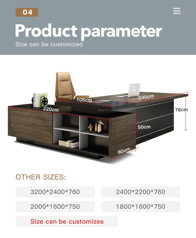 Dious modern hot sale executive ceo desk office table L shape office desk