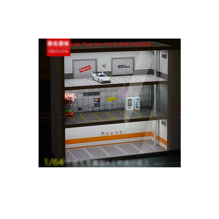 Vitrine De Parking Échelle 1/64 Avec Éclairage LED | Présentoir Pour Voitures Miniatures