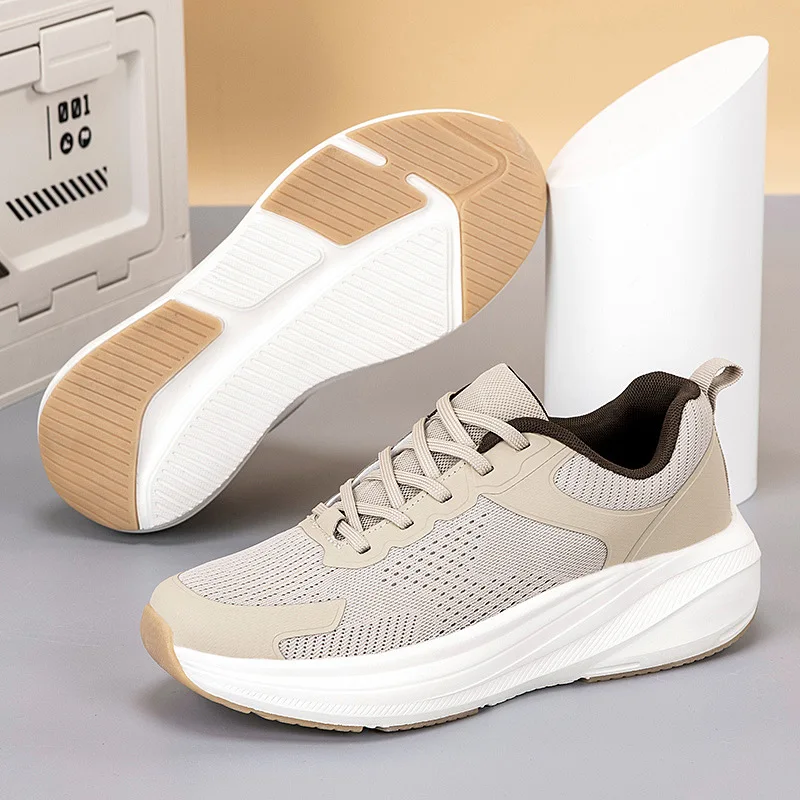 High Quality Men's Casual Sports Running Shoes Breathable Lightweight Mesh Upper Summer Large Size