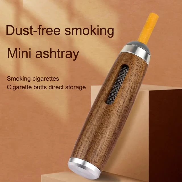 Anti-splash Potable Creative Handheld Personal Custom Logo Dust Free  Cigarette Cigar Car Windproof Ashtray Tube Holder
